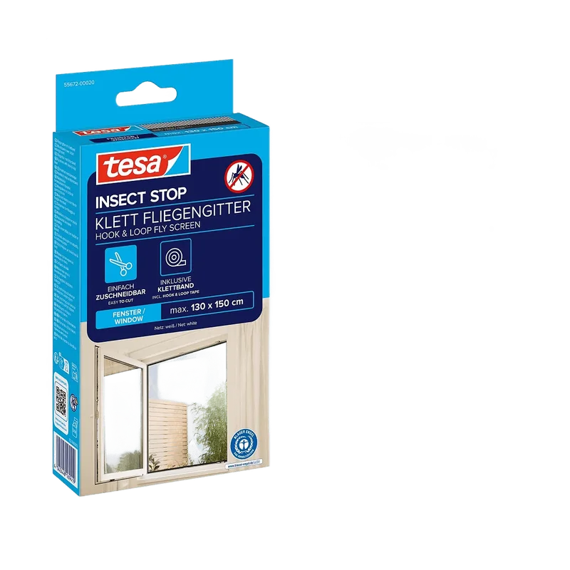 tesa Insect Stop klittenbandhor – raam 130 x 150 cm, wit